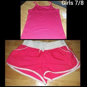 Girls Pink NWT Tank Top w\ Op Shorts
